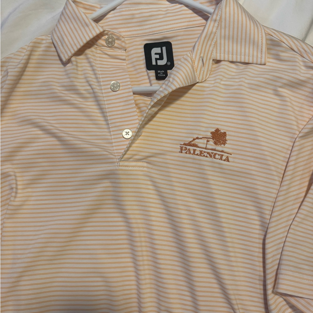 FootJoy Men's Polo Shirt - Cream and Tan Stripes